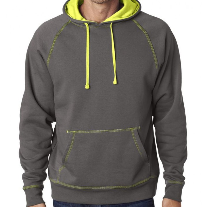 Custom grey and neon yellow hoodie