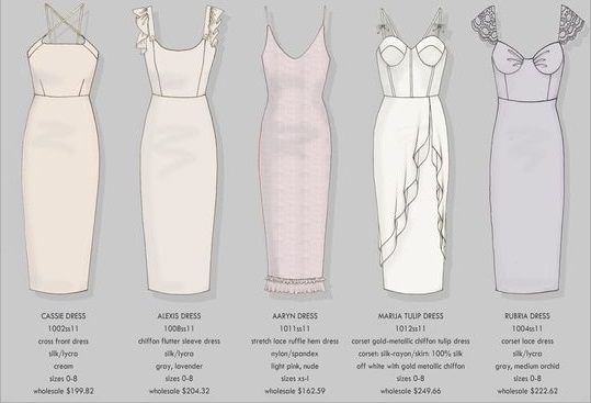 fashion line sheet 